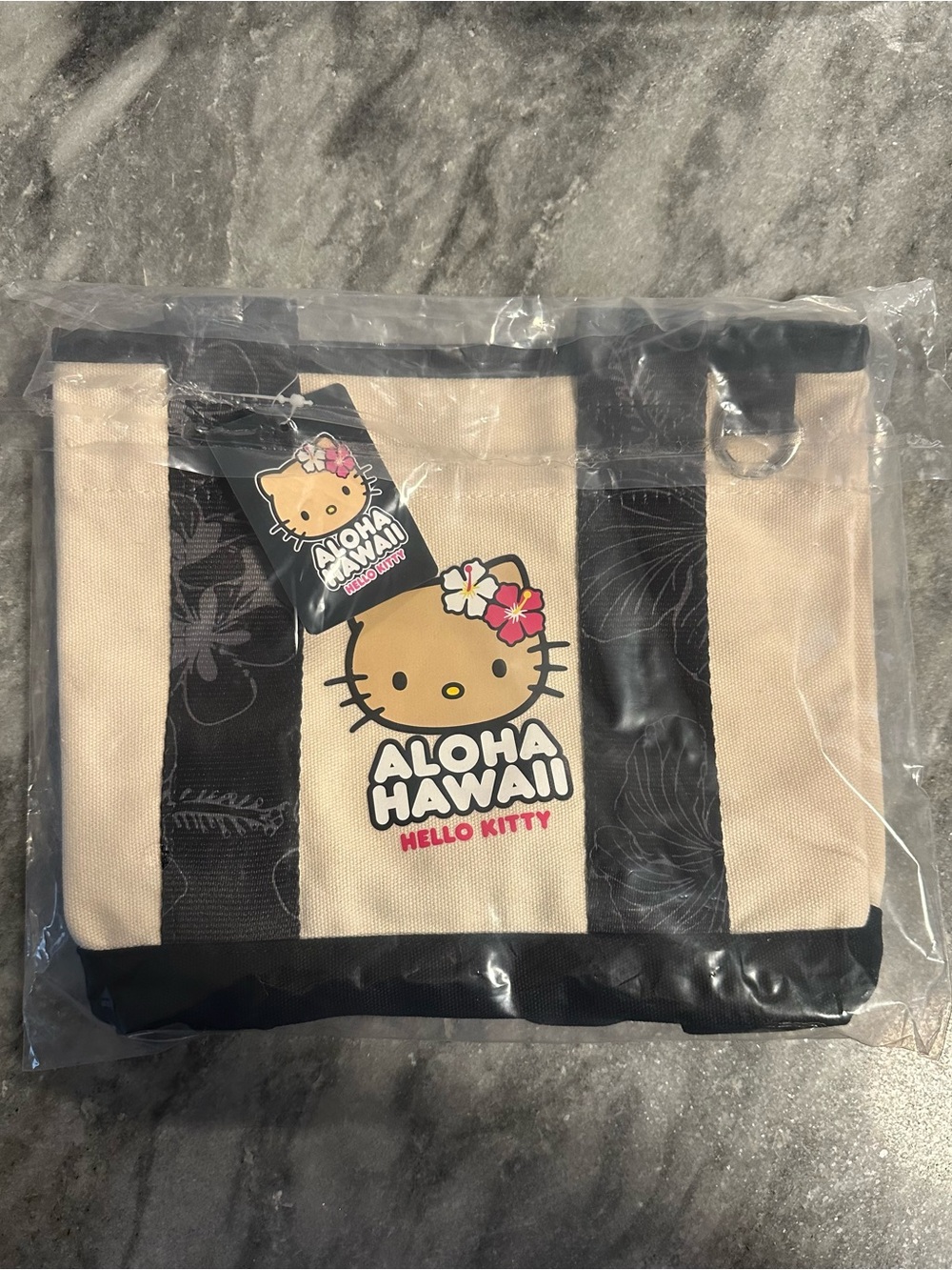 ALOHA HELLO KITTY BLACK MINI CANVAS TOTE BAG  ABC Stores SANRIO Exclusive